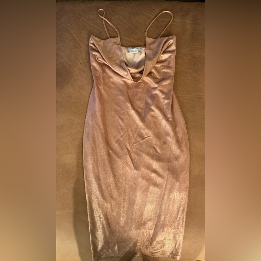 Molly Bracken pink gold shimmer dress, size xs